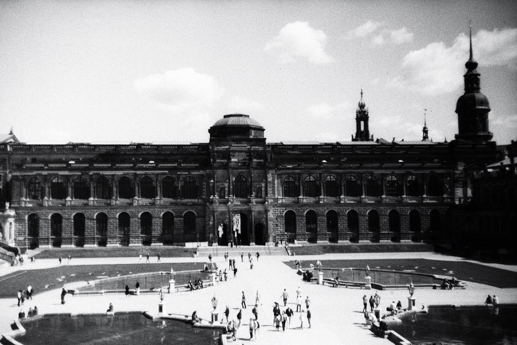 analog photography: Semper Gallery and the Zwinger Courtyard, Dresden