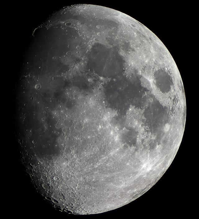 The waxing gibbous of 2026-03-28, captured using prime focus, stacked from ~235 images