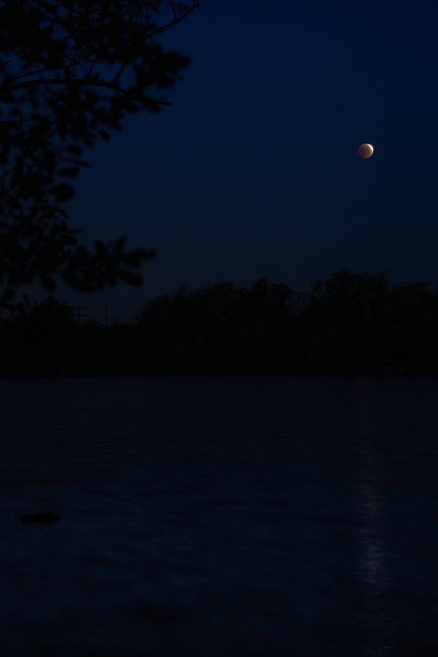 Almost total lunar eclipse as seen from England, captured on 2026-08-28