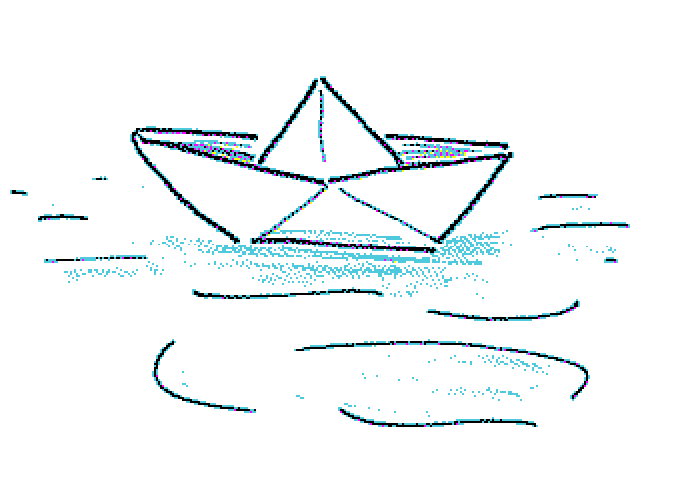 A paper boat on water